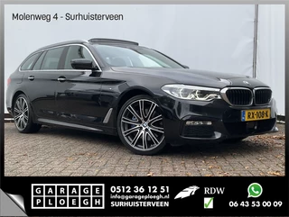 BMW 5 Serie 530D M-sport 6-Cilinder Pano Trekhaak HUD 360cam Standkachel Sfeerverl NL-Auto VOL!