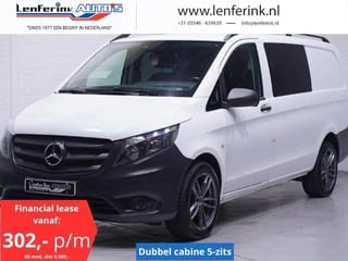 Mercedes Benz Vito 116 CDI 163 pk Dubbel Cabine Automaat Lang Navi, Dode Hoek & Lane Assist, Camera Cruise Control, PDC V+A