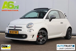 Fiat 500 C 1.0 Hybrid Sport Cabrio 16 inch LMV Half Leder Navigatie Carplay Android Climate Cruise Control Rode Remklauwen Super Netjes!