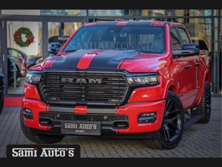 Dodge Ram Pick-Up 2025 NIGHT PREMIUM | BOM VOL + 14.4 INCH SCHERM + LUCHTVERING + HUD | HURRICAN 420PK 636 Nm | PRIJS MET LPG EN COVER EN GARANTIE | DUBBELE CABINE | PICK UP | 5 PERSOONS | DC | GRIJSKENTEKEN | PR4 FLAME RED | VOORRAAD NR 2234 - 4995