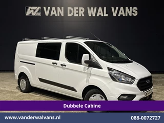 Ford Transit Custom 2.0 TDCI 170pk L2H1 Dubbele Cabine Euro6 Airco | 6-Zits | Camera | Navigatie | LED | Apple Carplay Android Auto, Cruisecontrol, Stoelverwarming, Verwarmde voorruit, Parkeersensoren, 2800kg trekvermogen, Dakdragers