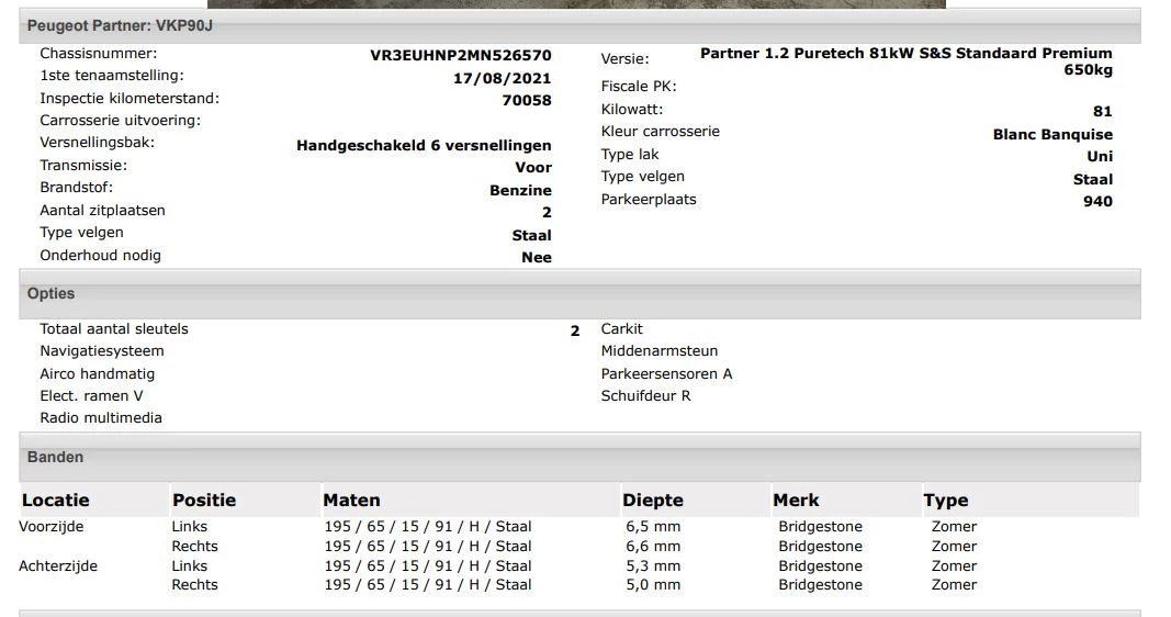 Hoofdafbeelding Peugeot Partner