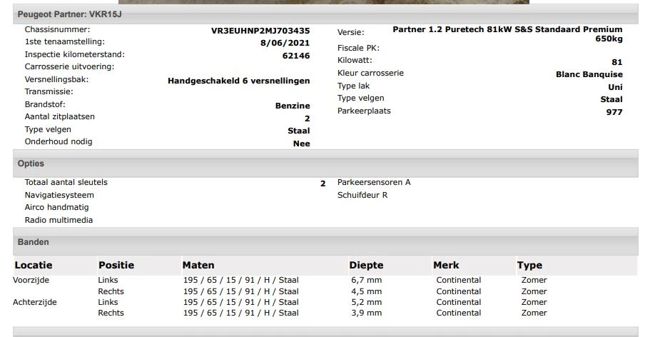 Hoofdafbeelding Peugeot Partner