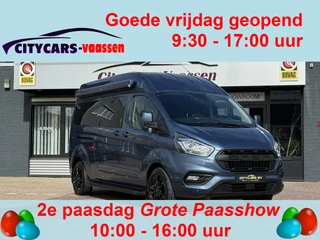 Ford Transit Custom buscamper zeer luxe inbouw professioneel gebouwd vitron euro 6 navi climate ctr cruise ctr lmv luifel trekhaak 4 zitplaatsen