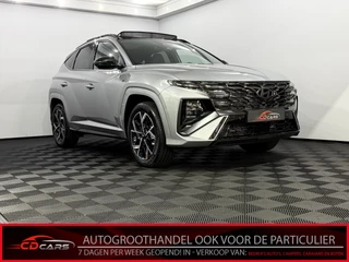 Hoofdafbeelding Hyundai Tucson Hyundai Tucson 1.6 T-GDI HEV N Line Sky Pano, 360 Camera, Navi, Head-up display, Memory stoelen, Keyless start, Elektrische achterklep, Stoelverwarming, 5 jaar