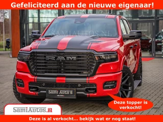 Hoofdafbeelding Dodge Ram Pick-Up Dodge Ram Pick-Up 2025 NIGHT PREMIUM | BOM VOL + 14.4 INCH SCHERM + LUCHTVERING + HUD | HURRICANE 420PK 636 Nm | PRIJS MET LPG EN COVER EN GARANTIE | DUBBELE CABINE | PICK UP | 5 PERSOONS | DC | GRIJSKENTEKEN | PR4 FLAME RED | VOORRAAD NR 2234 - 4995
