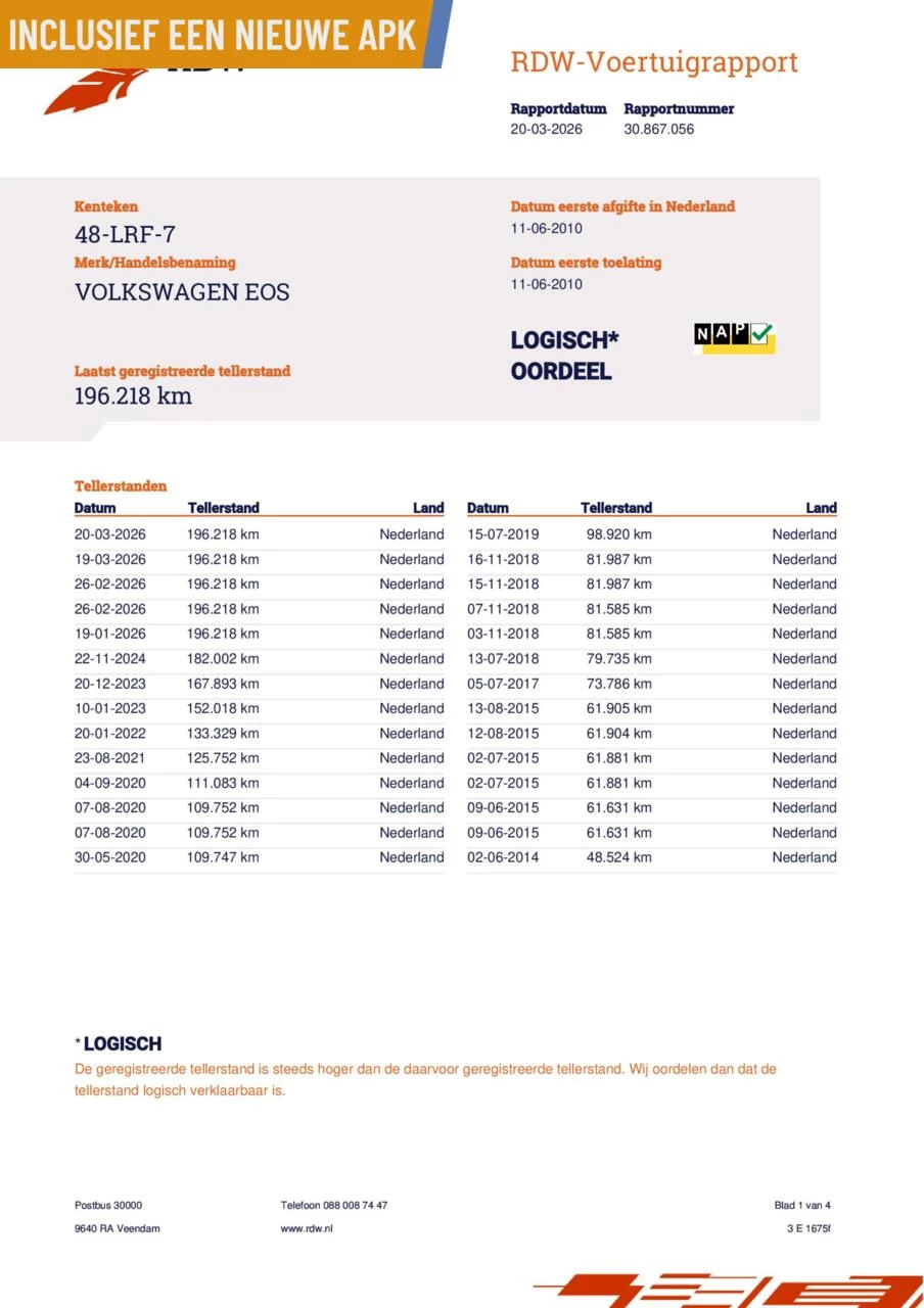 Hoofdafbeelding Volkswagen Eos