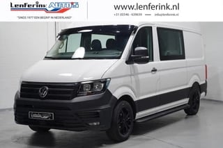 Volkswagen Crafter 2.0 TDI 140 pk Dubbel Cabine L3H3 Airco, PDC V+A 17" LMV Zwart, Treeplanken, Zonneklep, 6-Zits