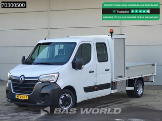 Renault Master 145PK Open Laadbak Dubbel Cabine Dubbellucht LED Airco Cruise Euro6 Pritsche Pickup Open Box Airco Trekhaak Cruise control