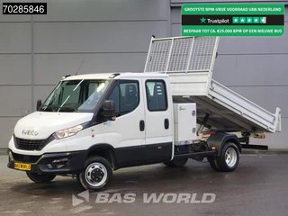 Iveco Daily 35C16 3.0L Open Laadbak Dubbel Cabine met Kist 3,5t trekhaak Dubbellucht Navi Airco Cruise Pritsche Pickup Open Box Airco Dubbel cabine Trekhaak Cruise control