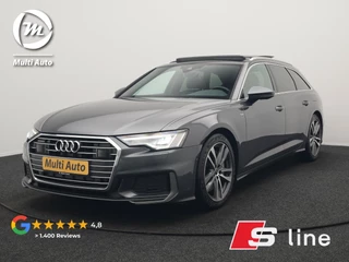 Audi A6 Avant 50 TFSI e quattro 2x S Line Plug In Hybrid 300pk Dealer O.H. PHEV | Panodak | Adaptive Cruise | Camera | Lederen Sportstoelen Memory & Verwarmd | Stuur Verwarmd | Apple Carplay | Virtual | Keyless | Sfeerverlichting | Navigatie | DAB |
