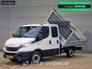 Iveco Daily 35S16 Driezijdige Automaat Kipper Dubbel Cabine 3,5t Trekhaak 160PK Airco Camera Euro6 Tipper Benne Kieper Airco Trekhaak