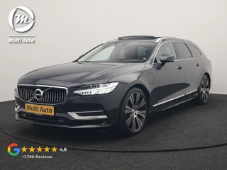 Volvo V90 T8 AWD Inscription PHEV 394pk Dealer O.H. | Trekhaak Af Fabriek | Panodak | Adaptive Cruise | Harman / Kardon | Head Up | Camera | Lederen Sportstoelen Massage & Ventilatie & Memory | Apple Carplay | Stuur Verwarmd | Blis | Plug In Hybrid |