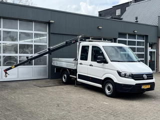 Volkswagen Crafter 35 2.0 TDI DC 140pk Openlaadbak Haib laadkraan Airco Cruise controle 6-Persoons Pick-up Euro 6 Ex gemeente Bpm vrij Werkverlichting Kraan Autolaadkraan Open laadbak Ex gemeinde
