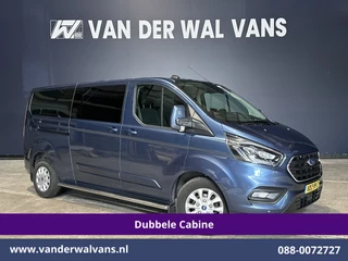 Ford Transit Custom 2.0 TDCI 170pk Automaat L2H1 Dubbele cabine Limited Euro6 Airco | 2x Zijdeur | Navigatie | Xenon Camera, Cruisecontrol, 5-zits, LED, LM Velgen, Trekhaak, Sidebars, Stoelverwarming, Verwarmde voorruit, Parkeersensoren