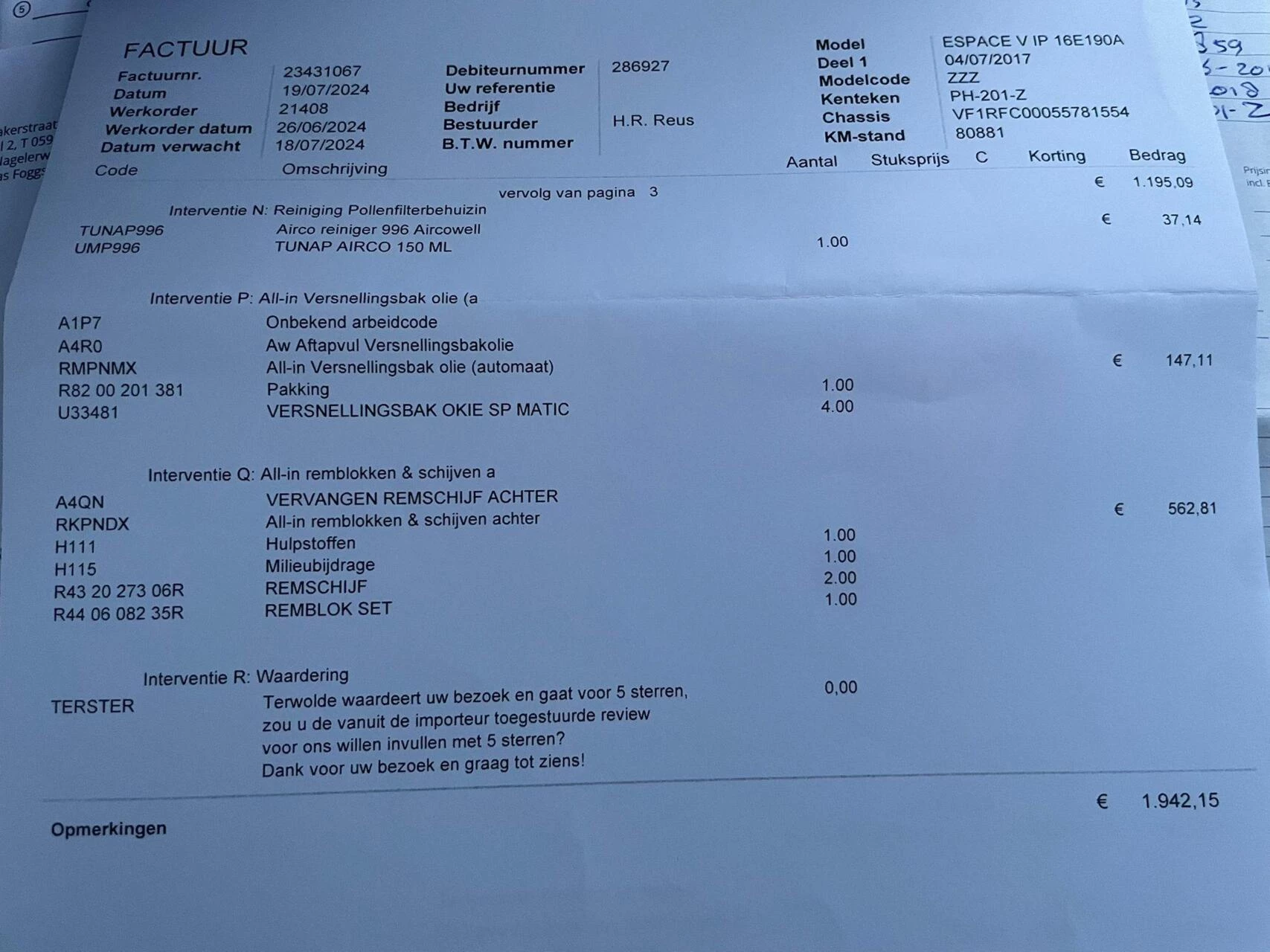 Hoofdafbeelding Renault Espace