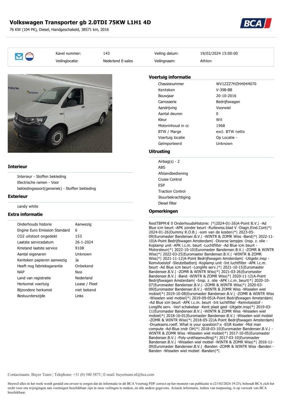 Hoofdafbeelding Volkswagen Transporter