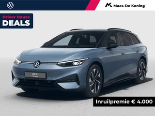 Volkswagen ID.7 Tourer Pro Limited Edition 77 kWh accu 286 PK · Draadloze telefoonlader · 360 camera · verwarmde voorstoelen · Trekhaak inklapbaar, met elektrische ontgrendeling · Prijs is inclusief inruilpremie ·