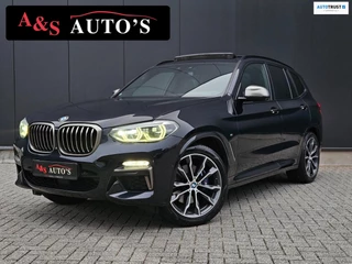 Hoofdafbeelding BMW X3 BMW X3 M40i xDrive High Executive 360pk Panodak Leder Trekhaak Memory H&K Carbon Hud Blindspot Elektr kofferbak Sfeerverlichting