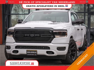 Dodge Ram 1500 LARAMIE NIGHT | NIEUW! BMP VRIJ | PANORAMA | LPG | HUD | VIRTUAL | LUCHTVERING | 360CAM | DODE HOEK | 5.7 V8 HEMI 402PK 4x4 | CREWCAB 5 PERSOONS | GRIJSKENTEKEN | VOORRAAD NR 2147 - 4802