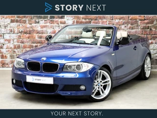 BMW 1 Serie Cabrio 120i High Executive M Sport Pakket Automaat / Navigatiesysteem Professional / Leder / Xenon / Parkeersensoren / Climate Control / 18 Inch / Stoelverwarming / Cruise Control / Windscherm / Shadow Line / Bluetooth