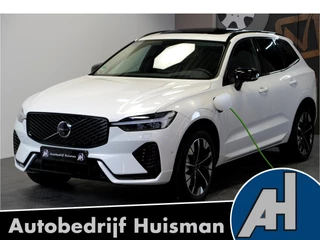 Volvo XC60 2.0 T8 AWD 335kW/456pk Aut8 Plug-in hybrid Ultra Dark PANORAMADAK + HARMAN/KARDON + EL.TREKHAAK + STOELMASSAGE&-KOELING + ADAPT.CRUISE + GOOGLE DASH + HEAD-UP + LANE ASSIST + STOEL-&STUURVERWARMING + 360 CAMERA + PARKSENSOREN V&A + 20" LM-VELGEN!!