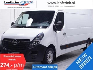 Opel Movano 2.3 CDTi 180 pk L3H2 Automaat Navi, Camera Laadruimte Pakket, 270 Graden Deuren, PDC achter, 3-Zits