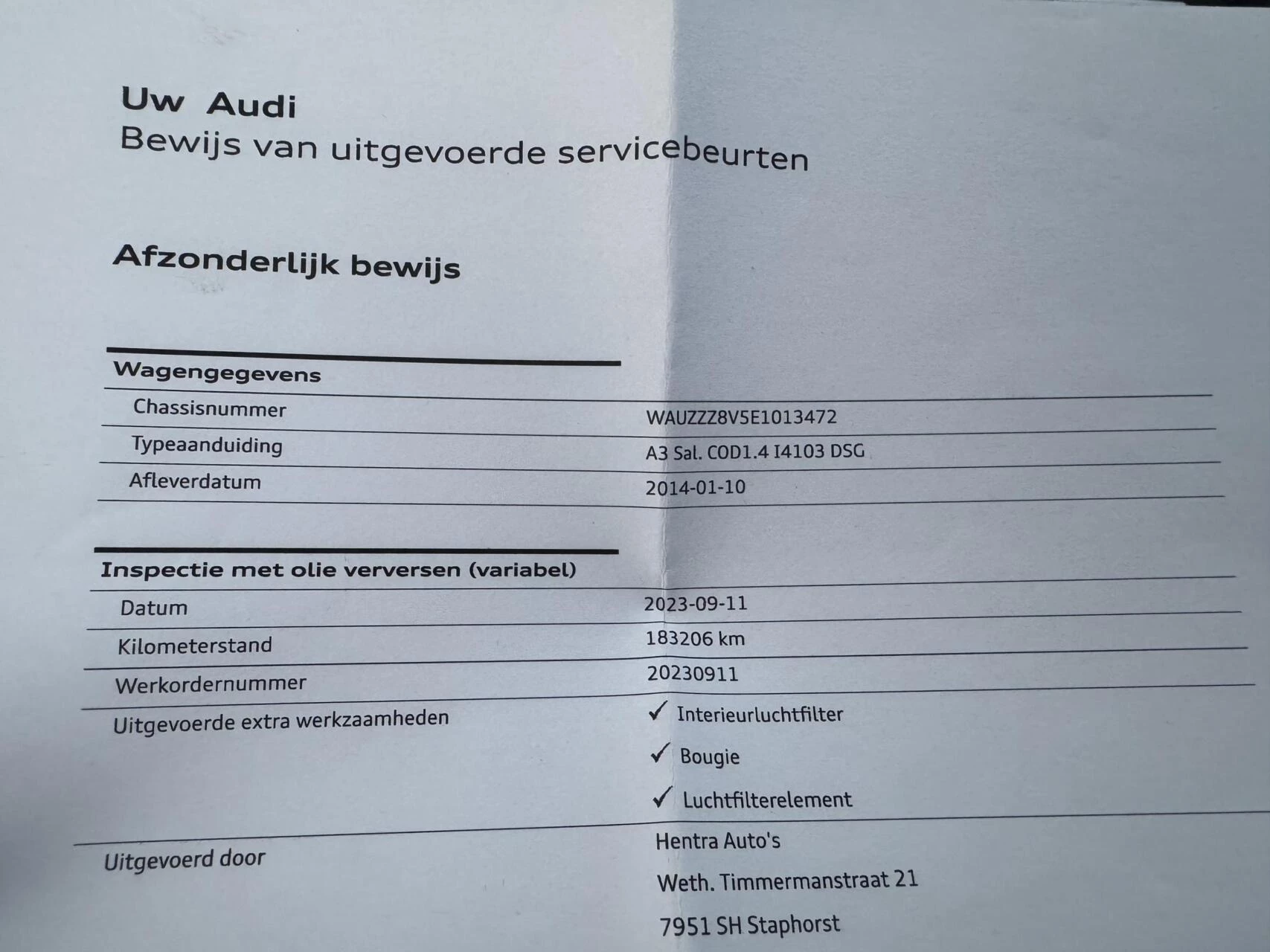 Hoofdafbeelding Audi A3