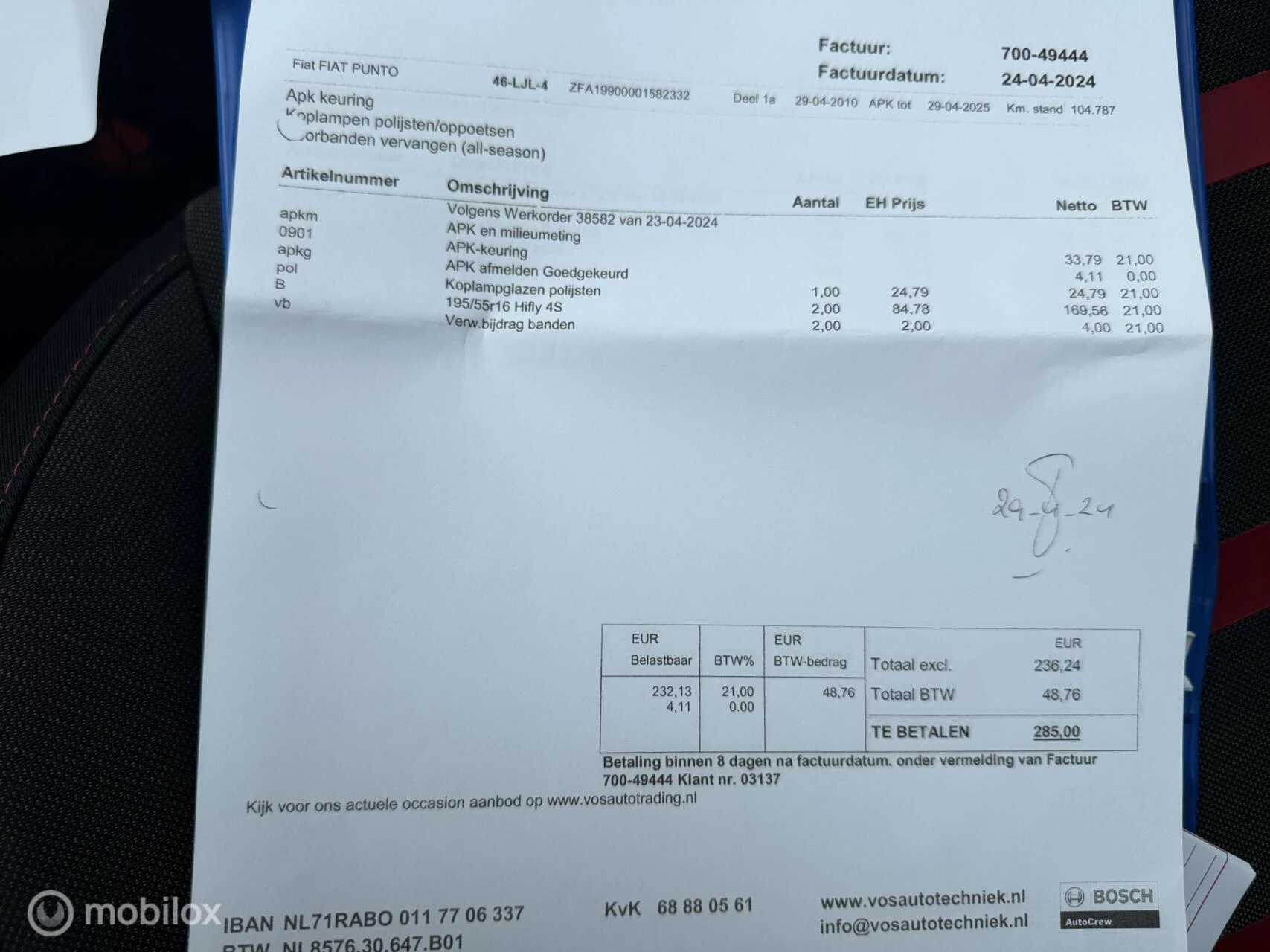 Hoofdafbeelding Fiat Punto