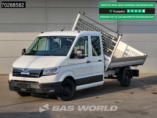 Hoofdafbeelding MAN TGE MAN TGE 3.180 Driezijdige Kipper Automaat Dubbel Cabine 2025 Facelift 180PK Trekhaak LED Navi ACC Airco Cruise Euro6 Kipper Tippe Benne Kieper DC Doka Mixto 3m3 Airco Trekhaak