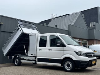 Volkswagen Crafter 35 2.0 TDI L4 DC 140pk Airco Cruise controle Trekhaak 3000kg trekgewicht Kipper 6-Persoons Euro 6 Dubbele cabine 1e eigenaar Open laadbak Pick-up Bakwagen Kieper
