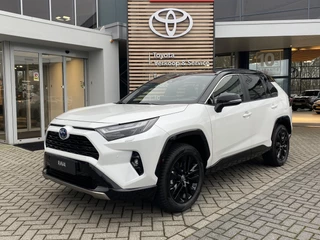 Toyota RAV4 2.5 Hybrid AWD Bi-Tone TREKHAAK STOEL/STUURVERW PARK-SENSOREN APPLE/ANDROID ELEK-ACHTERKLEP AD-CRUISE LEDER LM-VELGEN KEYLESS CAMERA