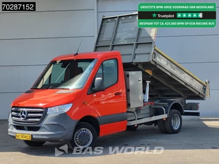 Hoofdafbeelding Mercedes-Benz Sprinter Mercedes Sprinter 514 CDI Kipper met Kist Dubbellucht 3,5t Trekhaak Airco Cruise Euro6 Tipper Benne Kieper 2m3 Airco Trekhaak Cruise control