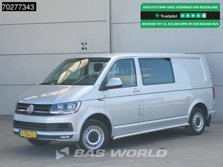 Hoofdafbeelding Volkswagen Transporter Volkswagen Transporter 150PK Dubbel Cabine L2H1 Navi Airco Euro6 Parkeersensoren L2 DC Doka Mixto 9m3 Airco Dubbel cabine