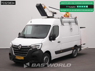 Renault Master 145PK Hoogwerker 11,3m Werkhoogte L2H2 LED Trekhaak Airco Cruise Camera Euro6 Hubarbeitsbühne Nacelle 1Personen Airco Trekhaak Cruise control