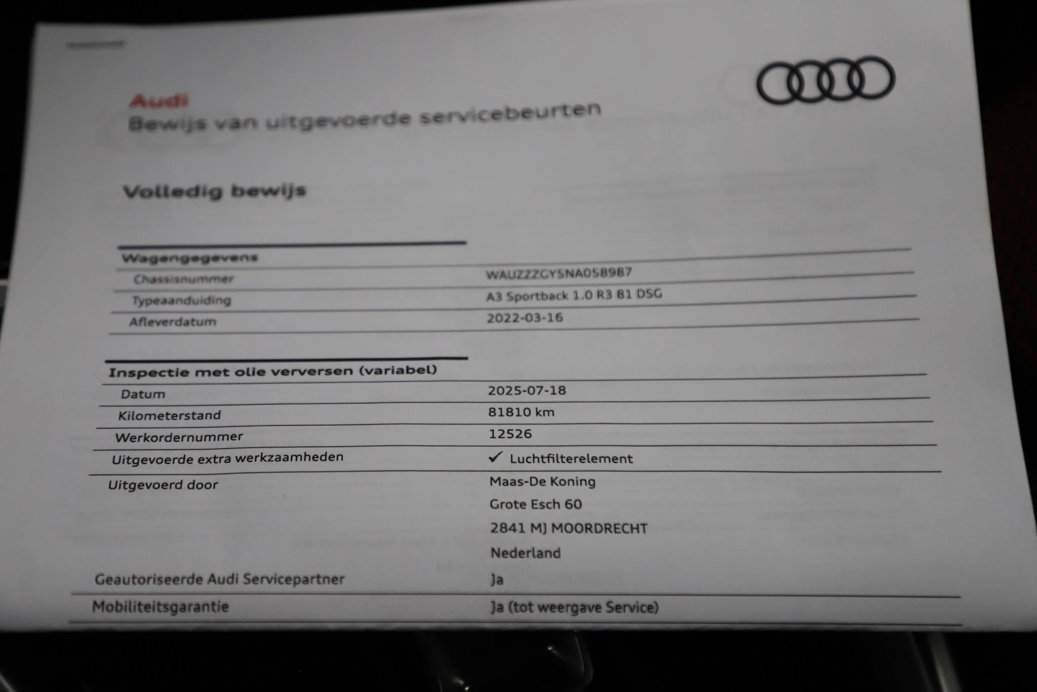 Hoofdafbeelding Audi A3