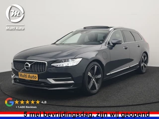 Volvo V90 T8 AWD Inscription PHEV 394pk Dealer O.H | Trekhaak af Fabriek | Panodak | Adaptive Cruise | Luxe Lederen Sportstoelen Memory | Pilot Assist | Camera | 19 "L.M | Apple Carplay | Plug In Hybrid