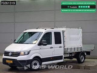 Volkswagen Crafter 177pk Open laadbak Dubbel Cabine Kraan Camera Trekhaak Laadkraan Pritsche 2m3 Airco Dubbel cabine Trekhaak Cruise control