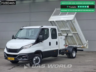 Iveco Daily 35C16 Kipper met Kist Dubbel Cabine Dubbellucht 3,5t Trekhaak Navi Airco Cruise Camera Euro6 Kieper Tipper Benne 2m3 Airco Trekhaak Cruise control