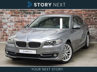 BMW 5 Serie Sedan 520i High Executive Luxury Line Automaat / Navigatie Professional / Hifi / Comfortstoelen / Trekhaak / Xenon / 18 Inch / Leder / Parkeersensoren voo+achter / Stoelverwarming / Climate Control / Ambiance Verlichting / Zonneschermen Achter