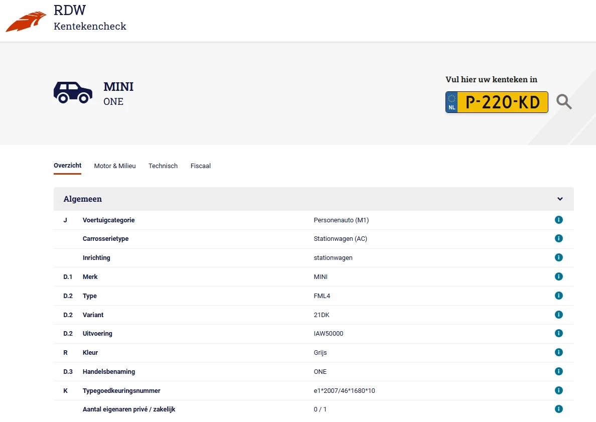 Hoofdafbeelding MINI One