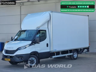 Iveco Daily 35C18 3.0L Automaat Luchtvering Laadklep Zijdeur Dubbellucht Bakwagen 180PK LED Airco Cruise Camera Lat om Lat D'Hollandia Euro6 Meubelbak Koffer 21m3 Airco Cruise control