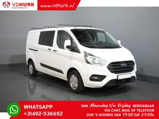 Ford Transit Custom 2.0 TDCI L2 DC Dubbel Cabine 27.000 km! Carplay/ Navi/ Camera/ Cruise/ PDC V+A/ Stoelverw./ 2.8t Trekverm./ Airco/ Trekhaak