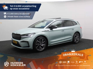Hoofdafbeelding Škoda Enyaq iV Skoda Enyaq iV 60 Sportline 180pk Automaat Trekhaak, Panoramadak, Adaptive cruise control, Navigatie, LED matrix koplampen, Achteruitrijcamera, Stoelverwarming, Parkeersensoren, Stuurwiel verwarmd