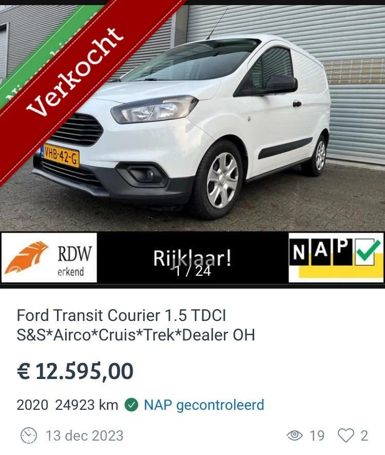 Hoofdafbeelding Ford Transit Courier