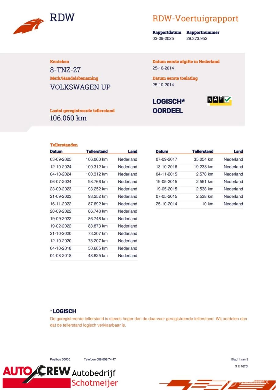 Hoofdafbeelding Volkswagen up!