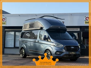 Ford Nugget Westfalia Plus hoog dak automaat 170pk 4 slaapplaatsen climate ctr cruise ctr camera trekhaak luifel fietsenrek lmv 18 inch
