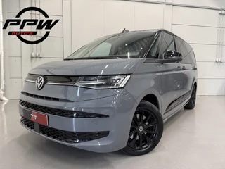 Volkswagen Multivan 1.4 eHybrid L2 EDITION 7p. PANO/TREKHAAK/LEER/HEAD-UP/IQ-LIGHT/ACC/ADAPTIVE-ONDERSTEL/SFEER/CAMERA/CARPLAY/ELECTR.SCHUIFDEUREN/18"BLACK/TWO-TONE PURE GREY MET DEEP BLACK/VOLLEDIGE VW DEALER HISTORIE, NET OH BEURT GEHAD