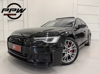 Audi A6 Avant 55 TFSI e quattro Competition BLACK ALL BLACK PANO/TREKHAAK/B&O/20"/SOH 93%/MEMORY/MATRIX/ACC/CAMERA/BLACK-OPTIC/NET GROTE OH BEURT GEHAD MET RONDOM NW REMMEN/BANDEN ALLES!!/BLACK ALL BLACK