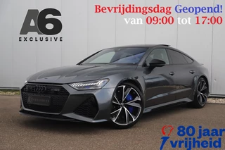 Audi RS7 4.0 TFSI RS 7 Sportback Quattro 600PK 22 inch Ceramic B&O High End Alcantara Hemel Dynamic Plus Pack 4-wiel Sturing Softclose Stoelverkoeling Panoramadak Laser LED HUD 360 Camera Full Options! Nieuwstaat!